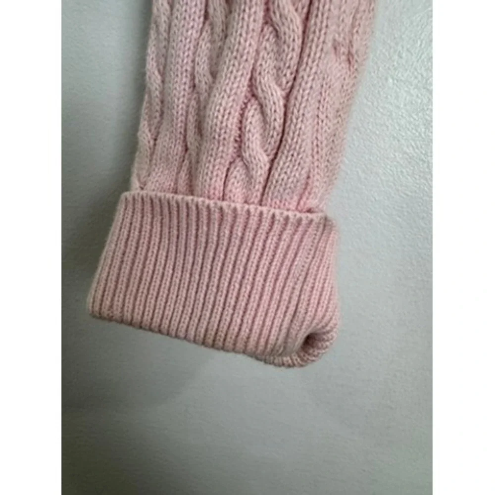 Ralph Lauren Toddler Girl Pink Cardigan Cable Knit Pony Logo Sweater 24M